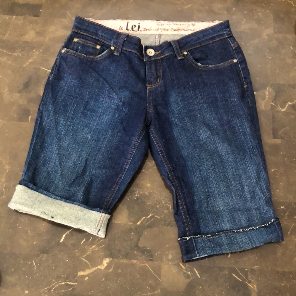 L.e.i. Junior Girls denim cuff bermudas shorts